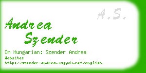 andrea szender business card